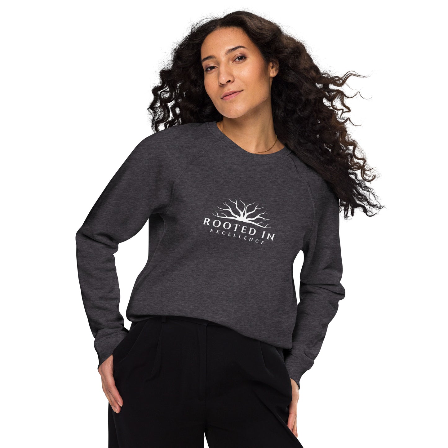 Unisex organic raglan sweatshirt